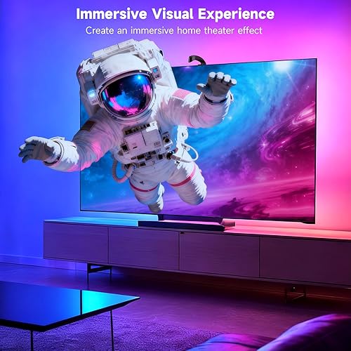 Miniatura 7 de FFJ Luces de TV que cambian con TV, retroiluminación de TV con sensor, control inteligente de aplicaciones, sincronización de juegos y música, luz