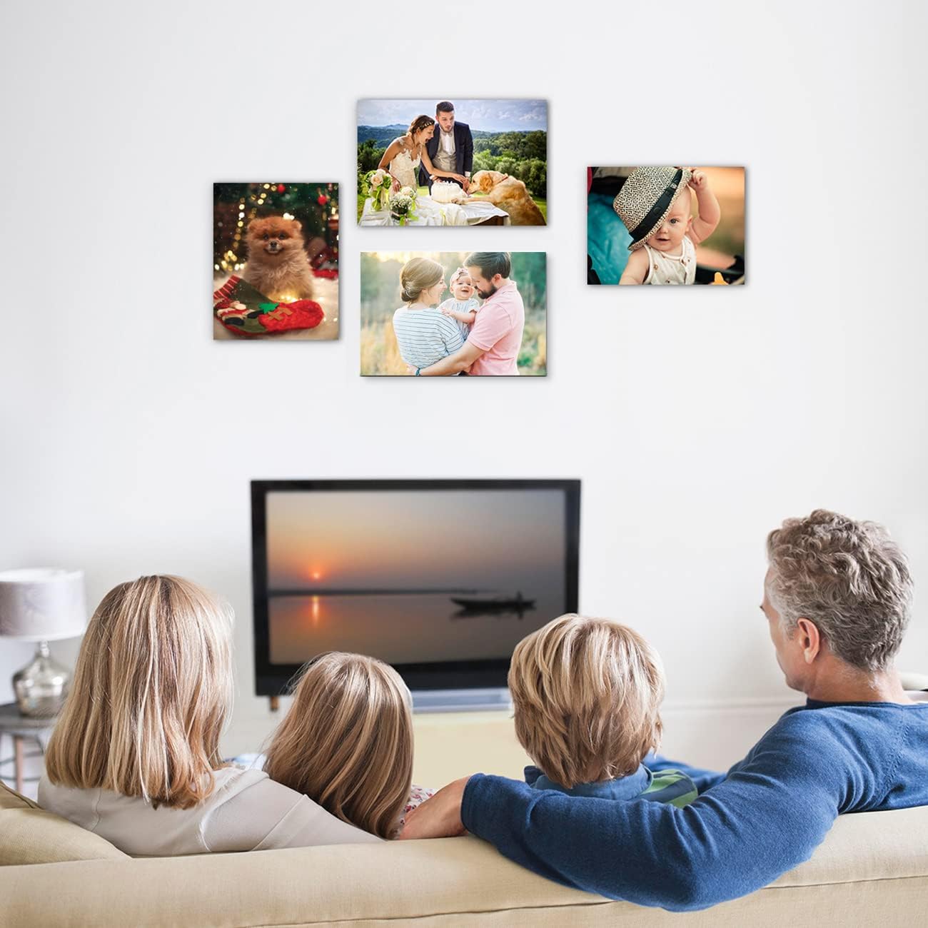 Custom Canvas Wall Art 8"x10" Personalized Print Your Photo on Canvas Customized Picture for Living Bedroom Room Family Portrait Picture Framed (8"x10"(20x25cm)) 8.00" x 10.00"