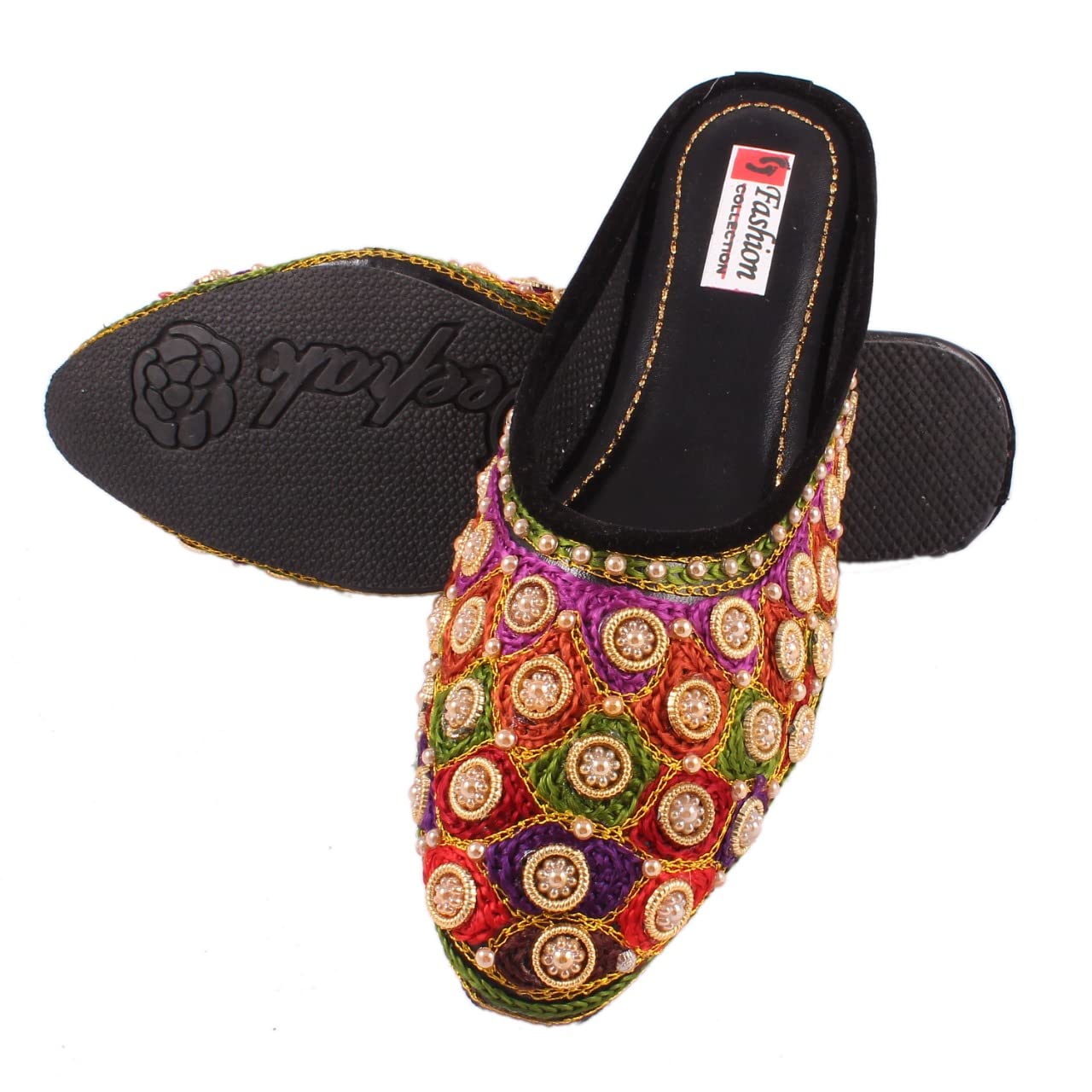 shree ol Women Ethnic Rajasthani Jaipuri Makhi Design Slipper Mojari-picture-30
