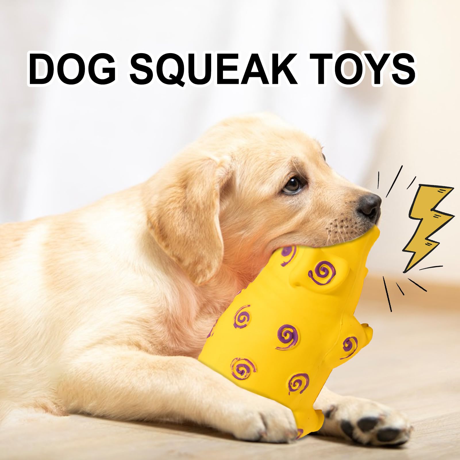 Dog Squeaky Pig Toy With Oinking Sound - Latex Polka Dot Chew Toy For Small, Medium & Large Dogs