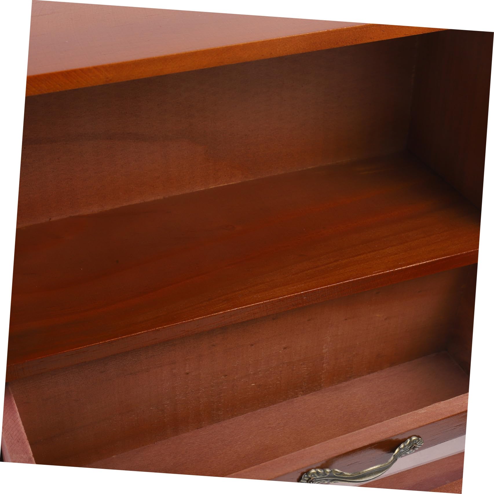 Scatola in Legno Antico con Coperchio e Cassetti Multipli per Organizzazione da Scrivania, per Conservare Gioielli e Piccoli Oggetti in Casa o Ufficio