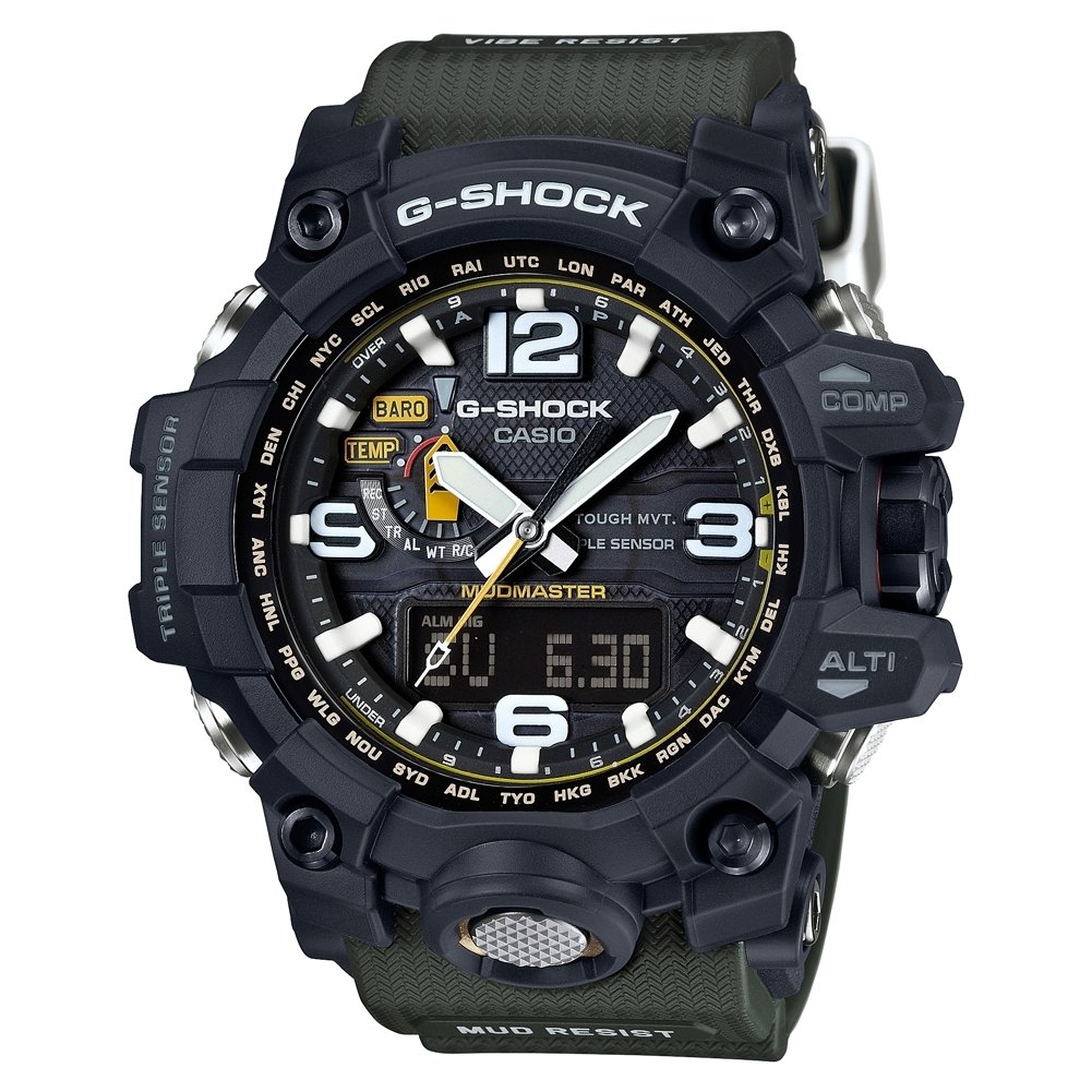 Casio Men's Multi-Dial Solar-Powered Watch with Resin Strap GWG-1000-1A3ER