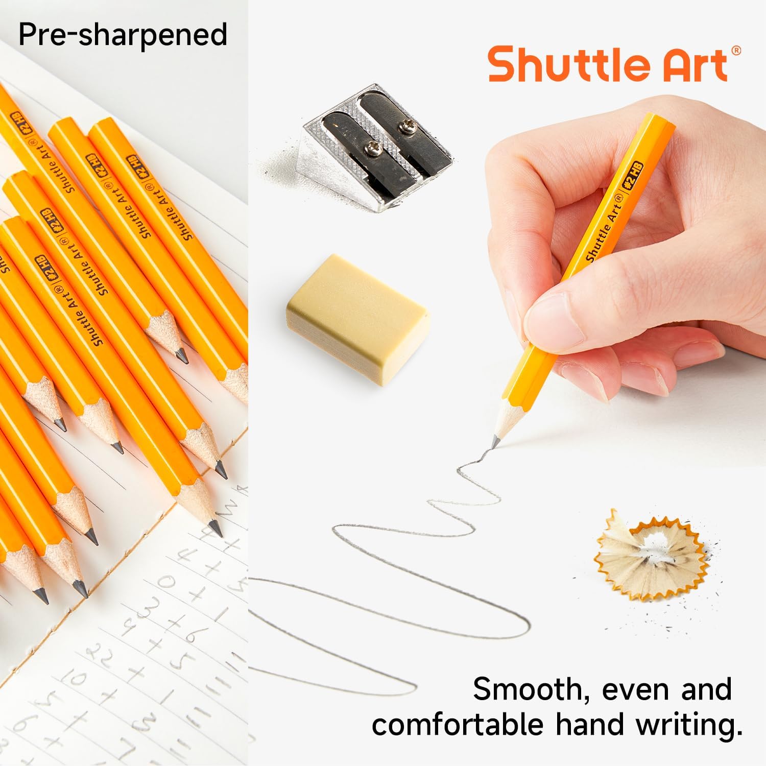 Shuttle Art 900 Pack #2 HB Golf Pencils, Wood-cased 3.5” Mini Pencils Bulk, Pre-sharpened Small Pencil for Kids Teachers Writing Marking Sketching, Classroom Essentials, Back to School Supplies