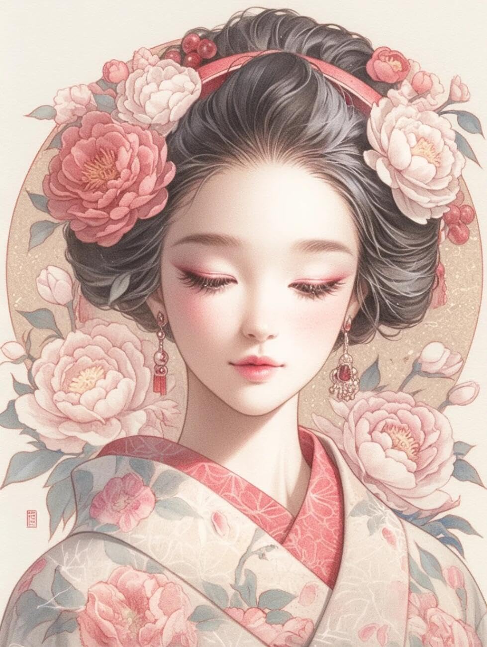 RKFLGEW 14CT Counted Cross Stitch Kits Anime Oriental Women Counted Fabric Cross Stitching DIY Art Needlecrafts Embroidery Kits with Scissors Accessories 40x50cm