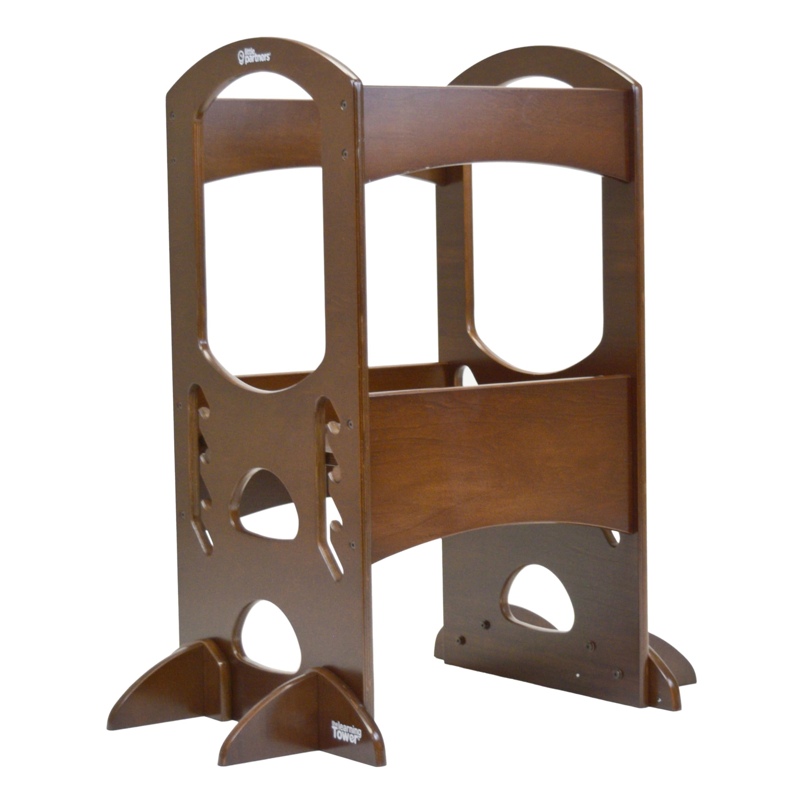 Little Partners Kids Learning Tower, Toddler Tower Adjustable Height Kitchen Step Stool, Encourages Learning, Independence, and Engagement, Safety Climbing Tower for Counter (Espresso)