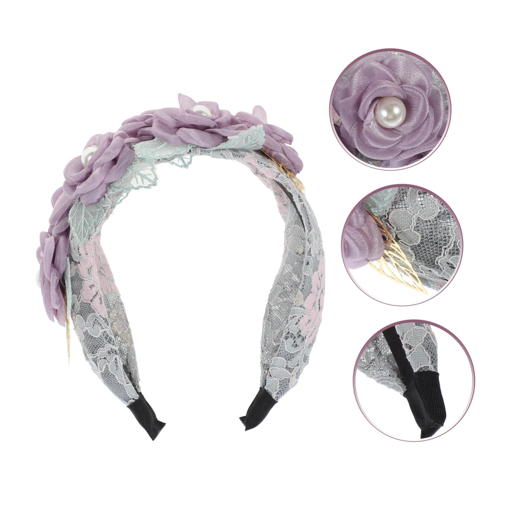 VICASKY 5 Pezzi Cerchietto con Fiori Eleganti Accessorio e Resistente per Feste Matrimonio e Raffinato