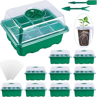 Sponsored Ad - IWNTWY 10 Packs Seed Starter Tray, Seed Starter Kit with Humidity Dome, Plant Starting Trays Germination Ki...