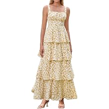 KUTUMAI Floral Maxi Dress Ruffle Tiered Flowy Tea Party Wedding Guest Dresses for Women Summer 2026
