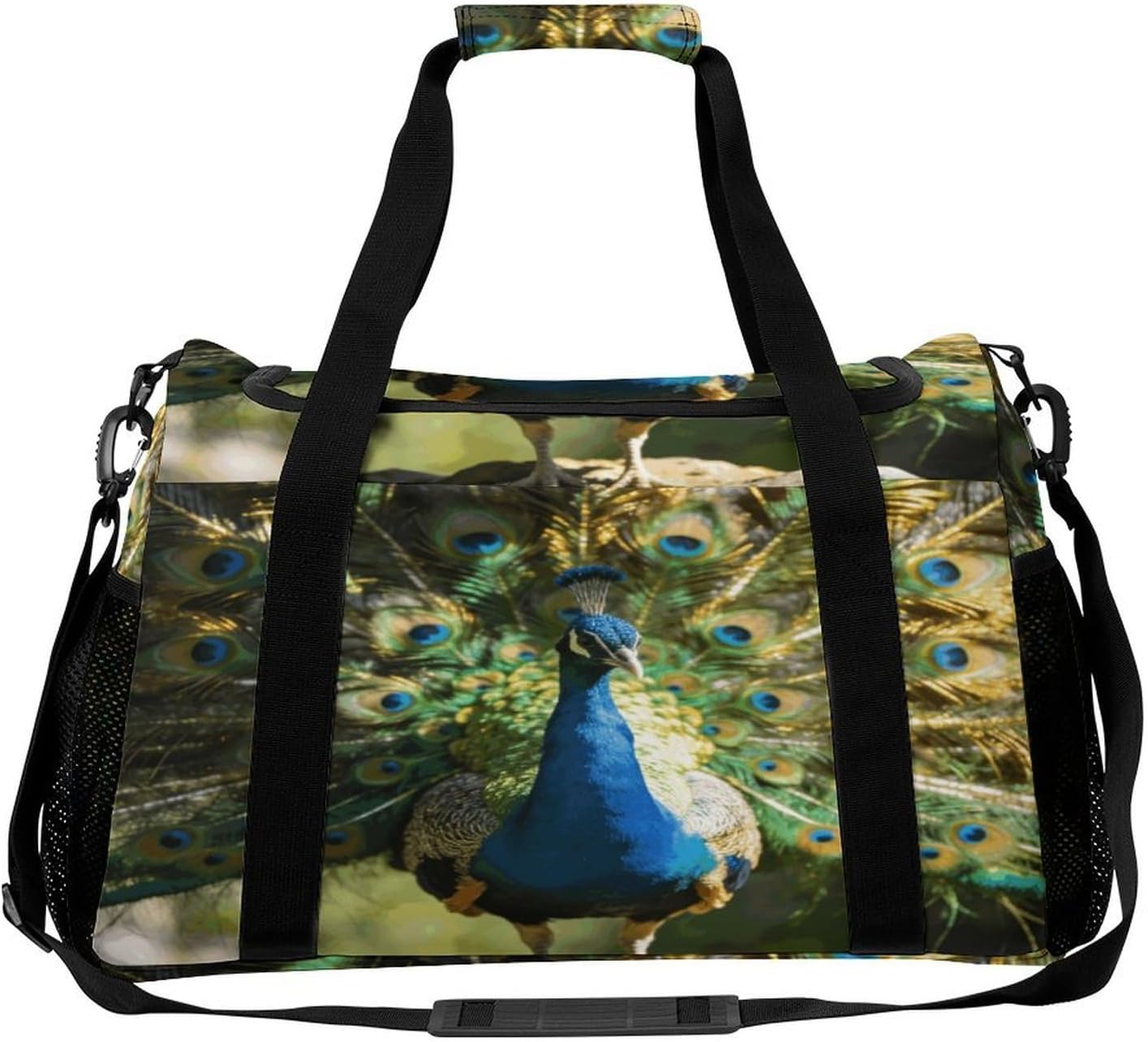 Beautiful Peacock with Colorful Feathers Weekender Bag Gym Bag