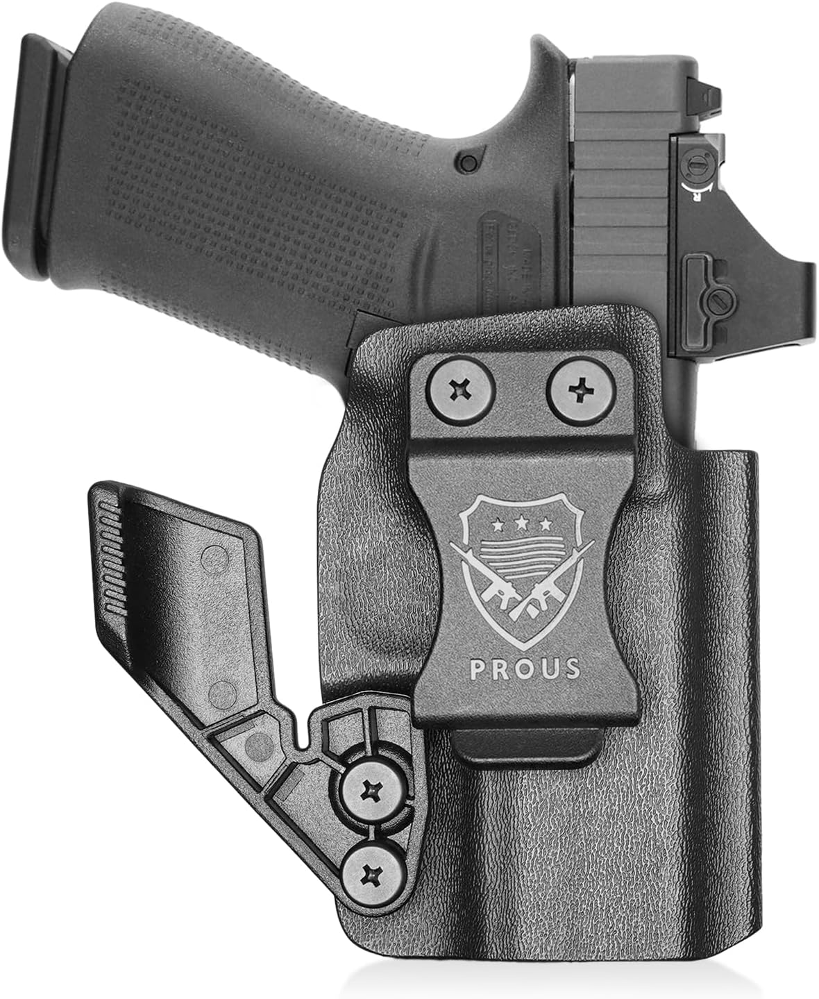 PROUS IWB Kydex Holster Select for Echelon/Hellcat Pro, FN Reflex, Canik Mete MC9, S&W Bodyguard 2.0/M&P9/.40, Glock 19/43X MOS, Sig P365/P320 M17 M18, Taurus G2C, Adjustable Cant & Retention, Right