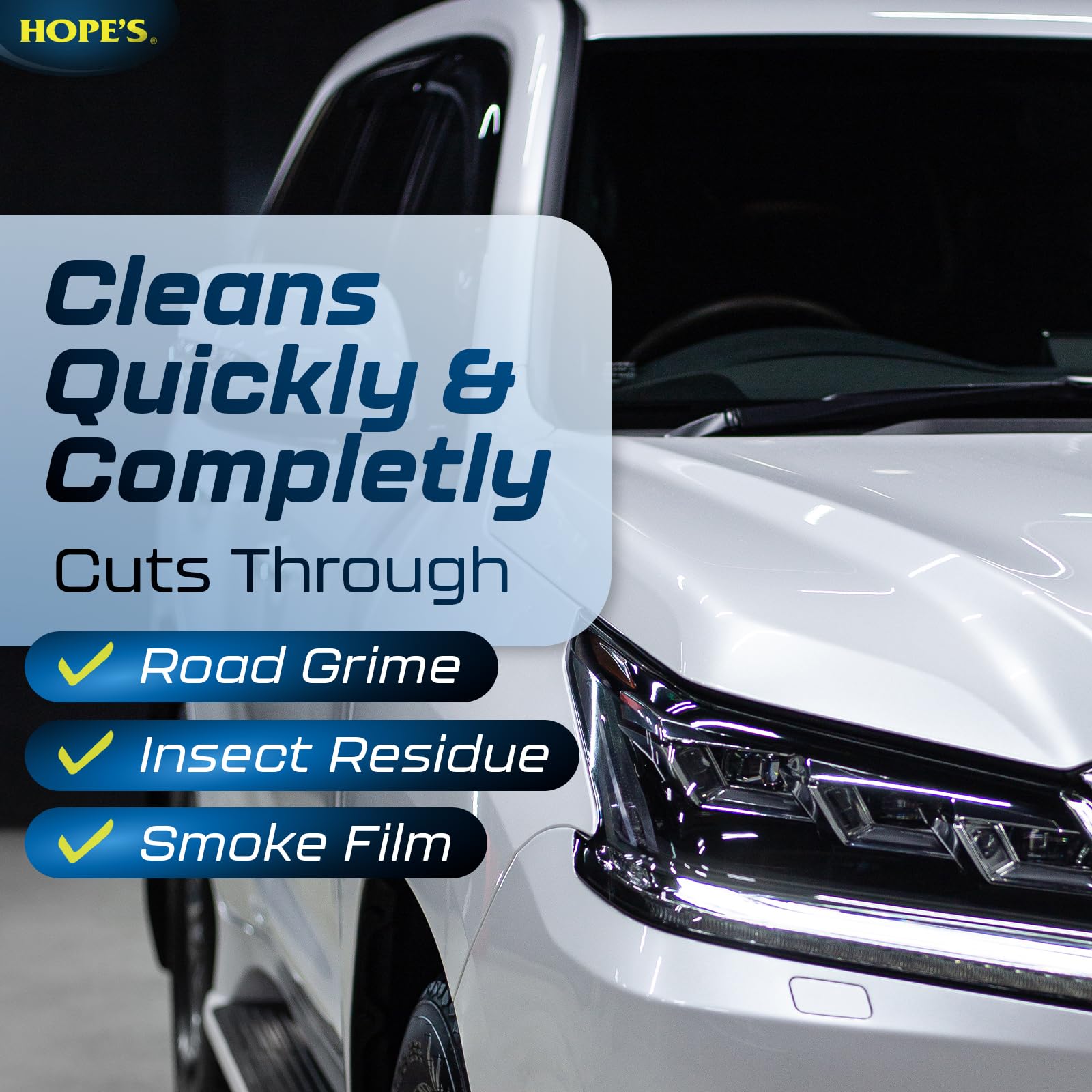 HOPE'S Perfect Glass Automotive Glass Cleaner - Streak-Free, Tint Safe Car Cleaner for Glass, Acrylic, Windows, Mirrors, Windshield - No-Residue - Removes Smudges, Road Grime - 23 Fl Oz, Pack of 1