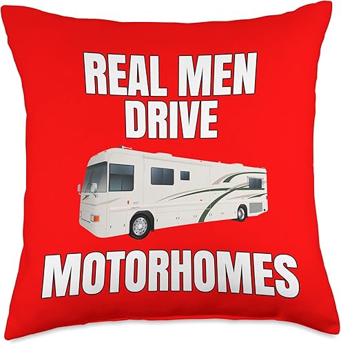 Miniatura 5 de Happy Camper Funny RVer RVing Real Men Drive MotorHomes - Almohada de regalo, 16 x 16 pulgadas, multicolor