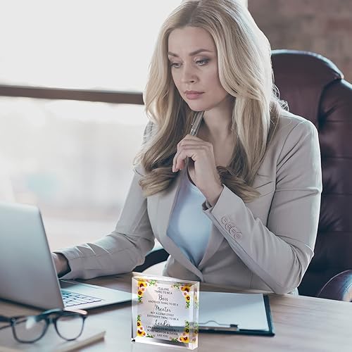 Miniatura 5 de Blulu Regalos de jefe de acrílico para mujeres, regalos de Navidad, recuerdo grabado, decoración de escritorio de oficina, recuerdo de pisapapeles,