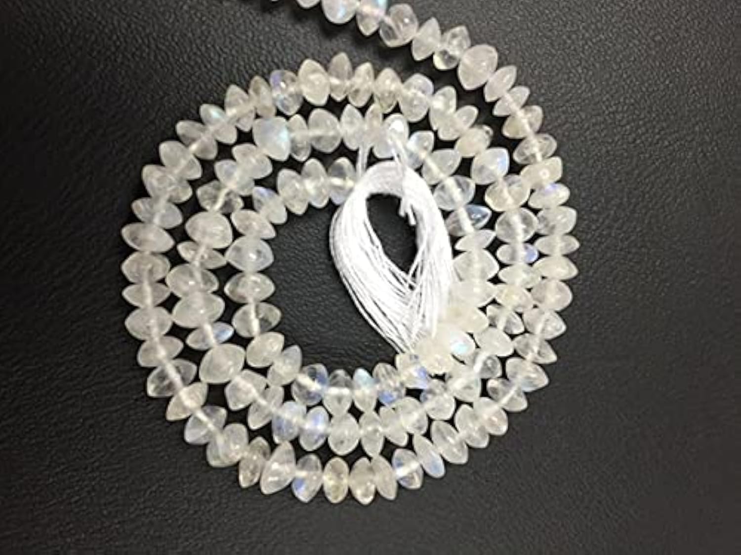 Pierre de lune arc-en-ciel LKBEADS perles rondelles lisses 5.5-6mm pour bijoux fil 35cm
