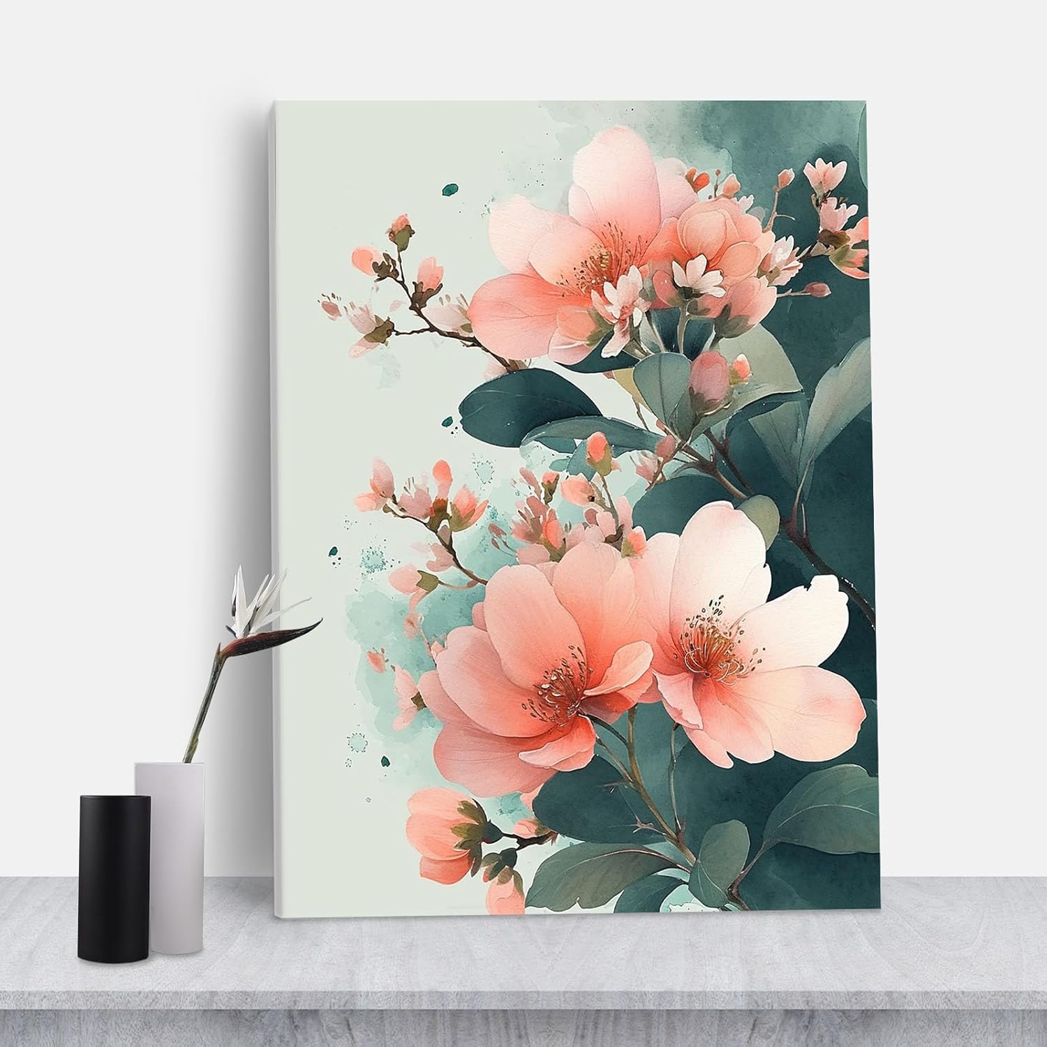 Framed Floral Wall Art,Wall Art Plants,Garden Flower Print Floral