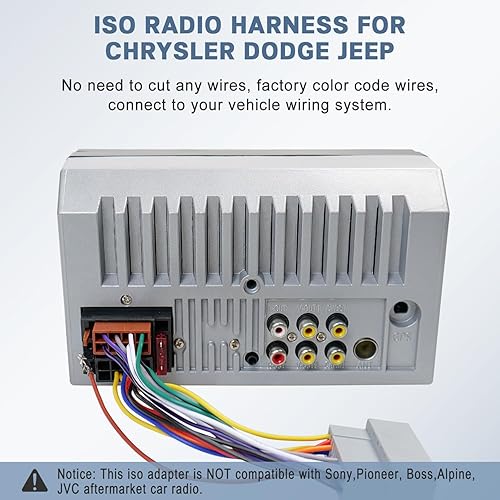 Miniatura 3 de Reemplazo de cable estéreo de radio de coche ISO para Dodge RAM Jeep Chrysler 2002-2007 adaptador de altavoz de alimentación