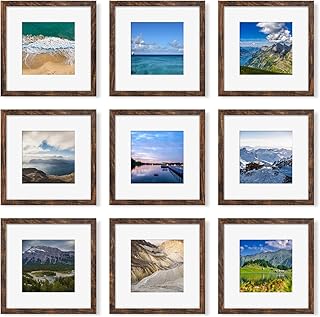 12x12 Picture Frame Set of 9, Photo Gallery Wall Frame Set, Display Pict...