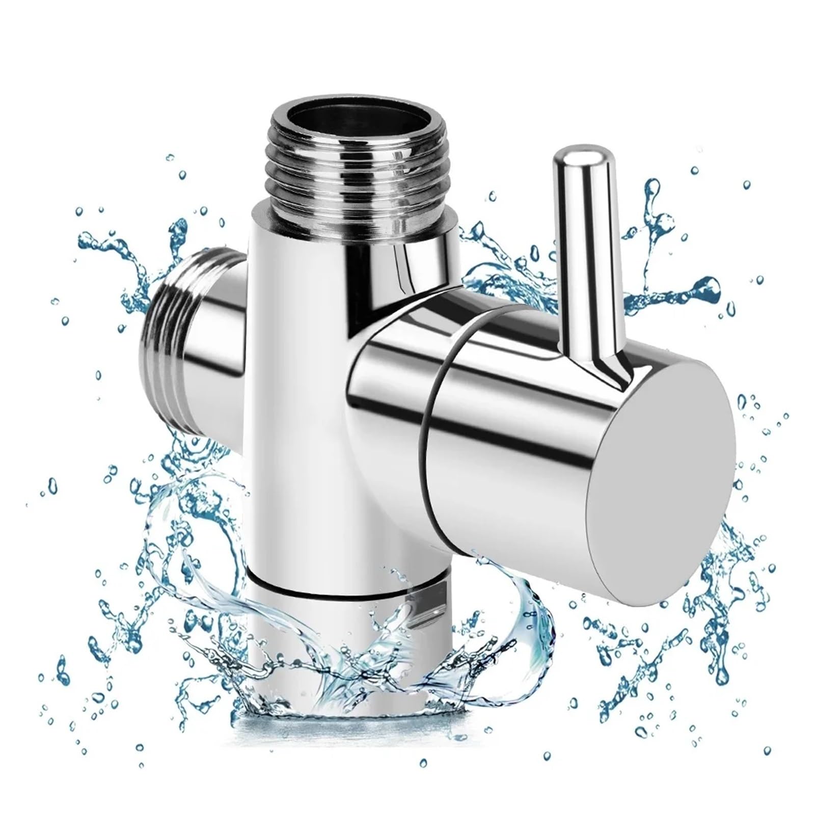 10-1PC Válvula desviadora de cabezal de ducha de 3 vías, interruptor de tres funciones, adaptador, conector, grifo, accesorios de baño for hotel y hogar(10PCS)
