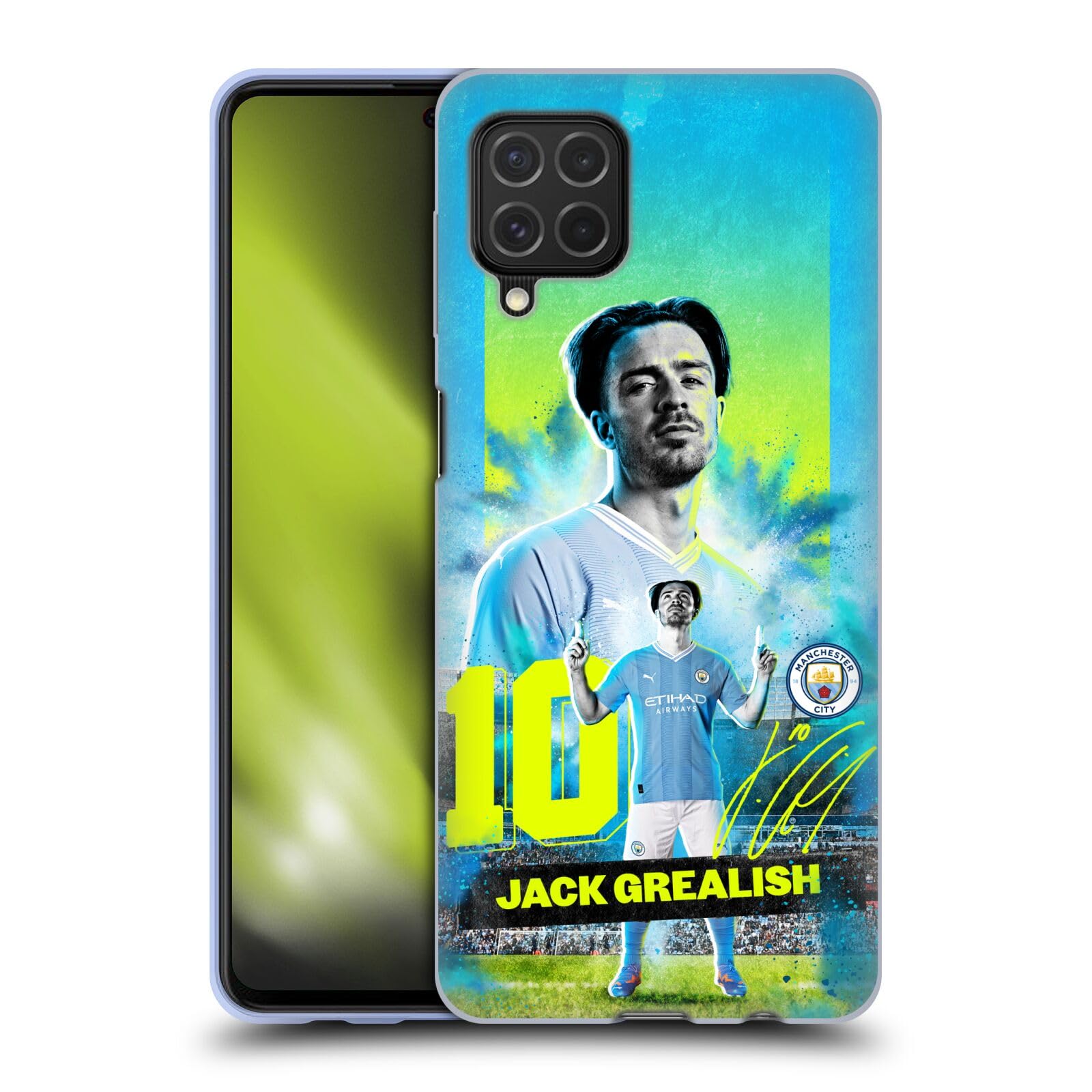 Head Case Designs Officially Licensed Manchester City Man City FC Jack Grealish 2023/24 First Team Gel Case [Military Grade Protection] Compatible With Samsung Galaxy F62 (2021)
