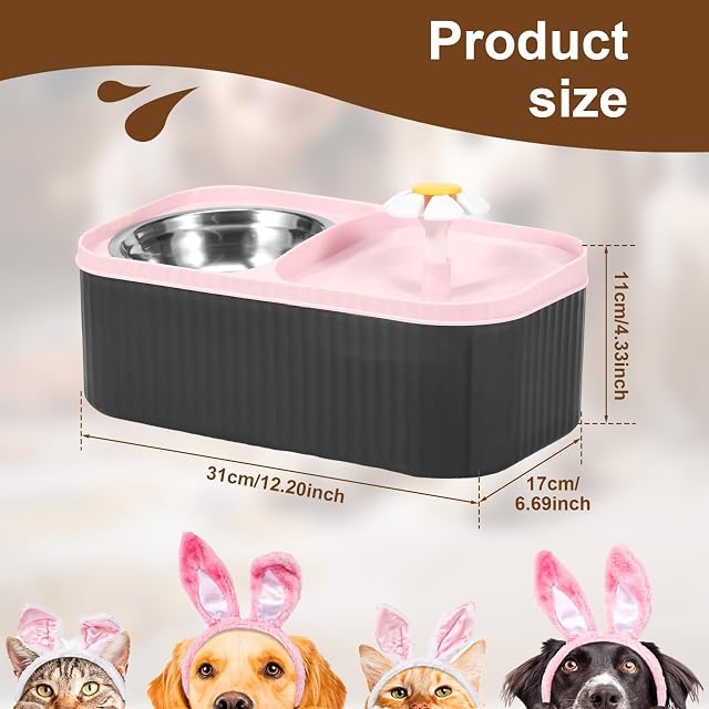 Foto 2 de 8 de VAVPUP Fuente de Agua y comedero 2 en 1 para Gatos