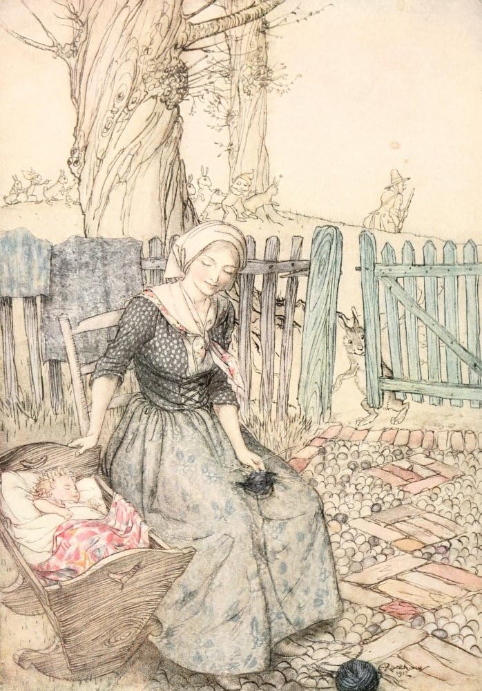 Mother Goose 1913 Bye Baby Bunting Poster Print by A Rackham (24 x 36)