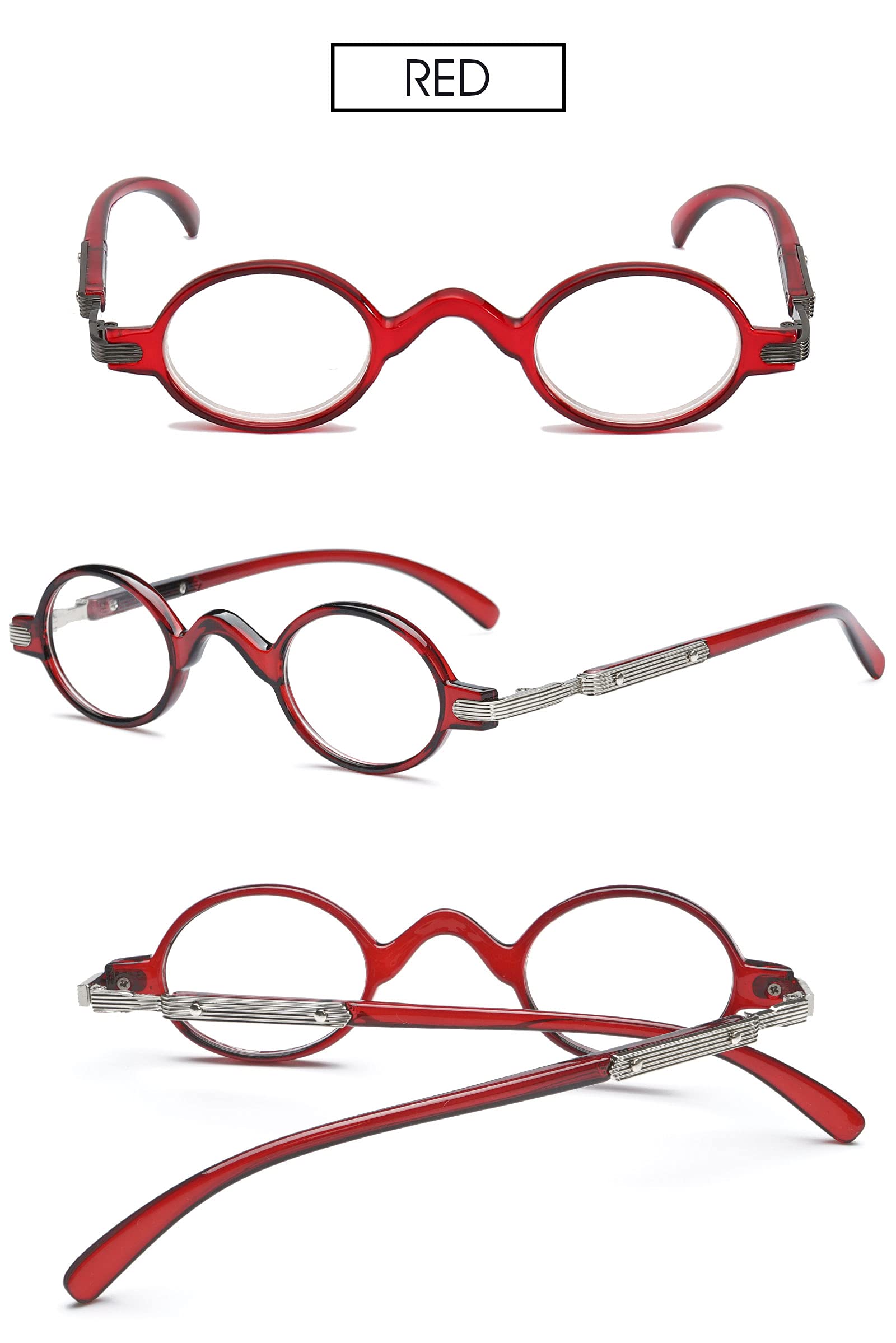 VEVESMUNDO Gafas de Lectura Retro Redondas Vintage Hombre Mujer Metalicas Ligeras Pequeñas Gafas +1.0,+1.5,+2.0,+2.5,+3.0,+3.5,+4.0