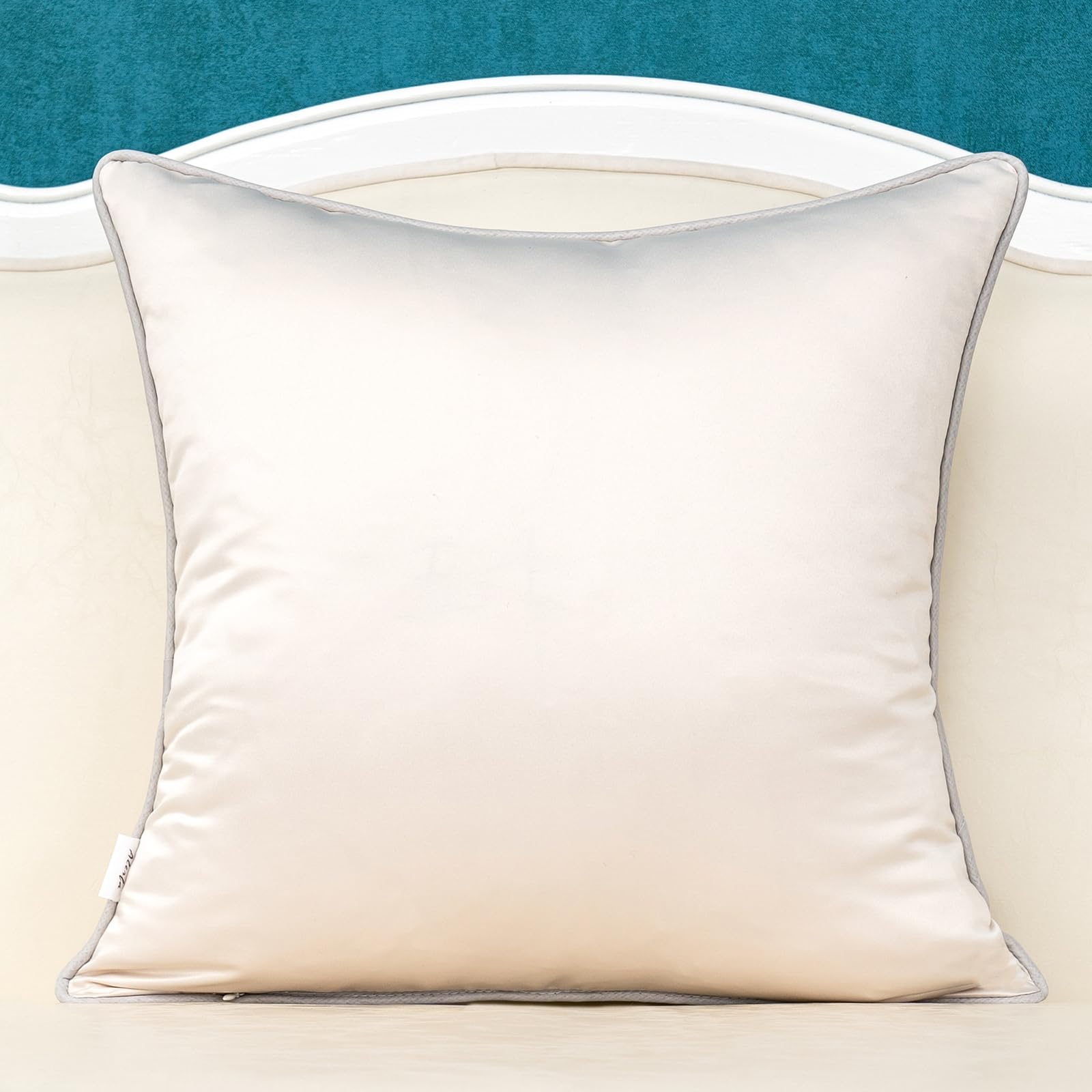 Alerfa Federa Per Cuscino In Velluto Marrone, 40x60 Cm, Con Nappe E Motivo Floreale, Cerniera Invisibile, Solo Fodera - 2