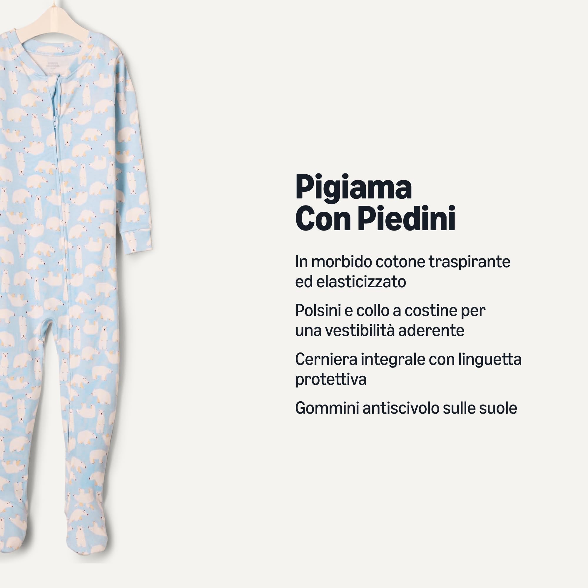 Amazon Essentials x Sofia Grainge Pigiami con Piedi Attillati in Cotone Unisex Bimbi e Bambini, Pacco da 2