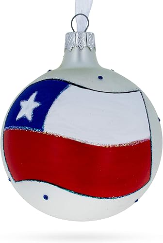 Stellar Stripes Bandera de Chile Bola de Vidrio Soplado Adorno de Navidad 3.25 Pulgadas Stellar Stripes Bandera de Chile Bola de Vidrio Soplado Adorno de Navidad 3.25 Pulgadas