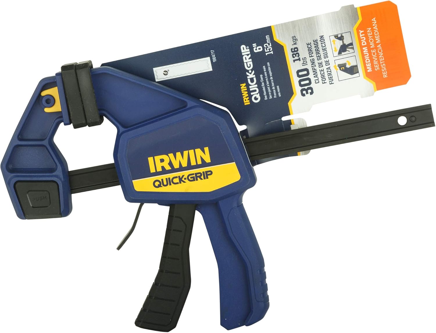 IRWIN QUICK-GRIP Bar Clamp, One-Handed, Medium-Duty, 6-Inch (1964717) - C Clamps - 