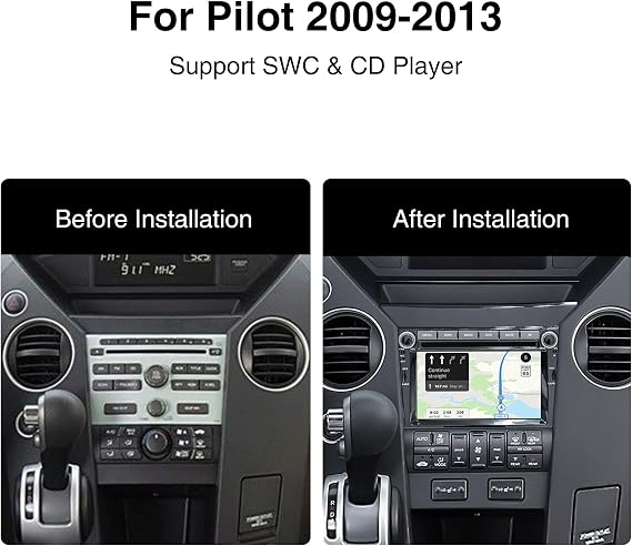 Double Din Car Stereo for Honda Pilot 2009 2010 2011 2012 2013 Android 11.0 OS 6G RAM+128G ROM 6.2 Inch Touchscreen Built in Navigation DVD/WiFi/GPS,Support 4G/Android Auto/Carplay