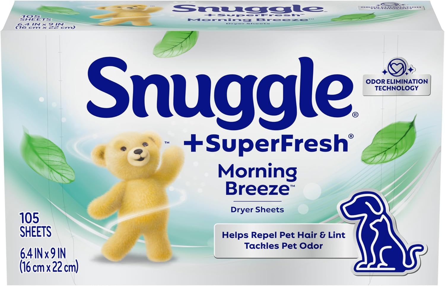 Product image of Snuggle Plus SuperFresh Fabric Softener Dryer Sheets with Static Control and Odor Eliminating Technology, Original, 105 Count