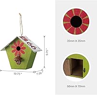 Vista 4 de Glitzhome 10.75 ''H colgante Birdhouse madera lavada verde placa jardín pájaro casa para exteriores