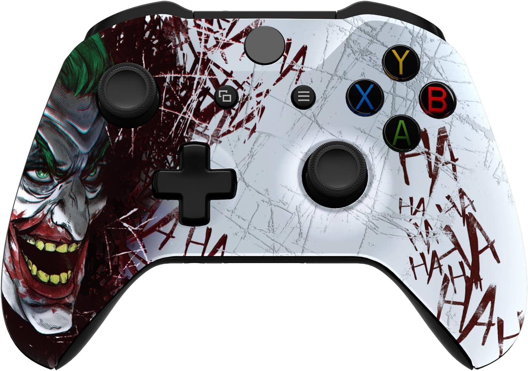 eXtremeRate Clown Hahaha Patterned Front Housing Shell Case for Xbox One S/X Controller, Soft Touch Faceplate Cover Replacement Kit for Xbox One S/X Controller (Model 1708) - Controller NOT Included