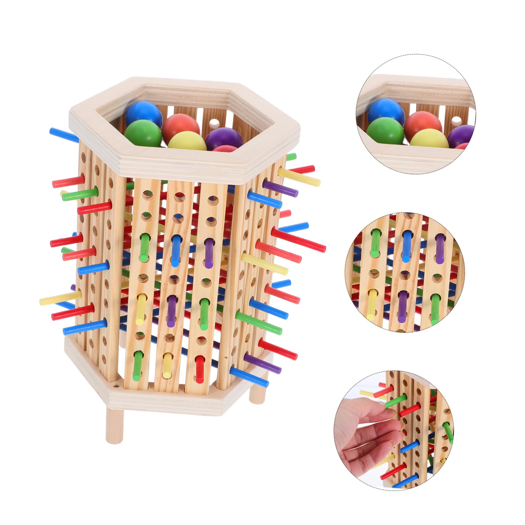 Montessori Madera Apilable Colores Brillantes para Desarrollo Habilidades Cognitivas Clasificación Tablero Educativo Madera Natural
