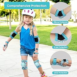 Kids Knee Pads for Girls Boys Toddler 3-8 Years Old Knee and Elbow Pads with Wrist Guards Youth Protective Gear Set for Skateboard Cycling Roller Bike Inline Scooter Skating