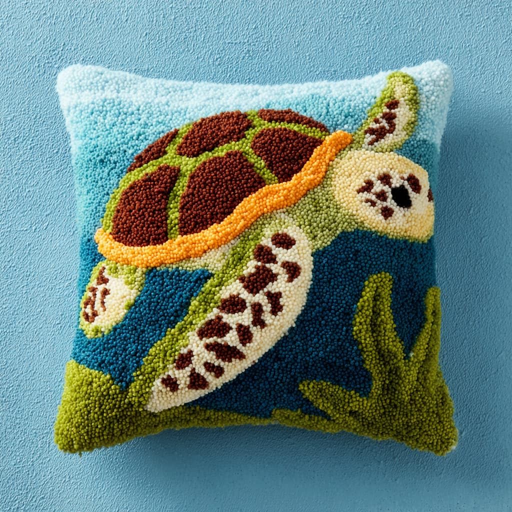 Wallustrioaw Latch Hook Cushions-B Latch Hook Cushion Kits,Animals, Sea Turtles