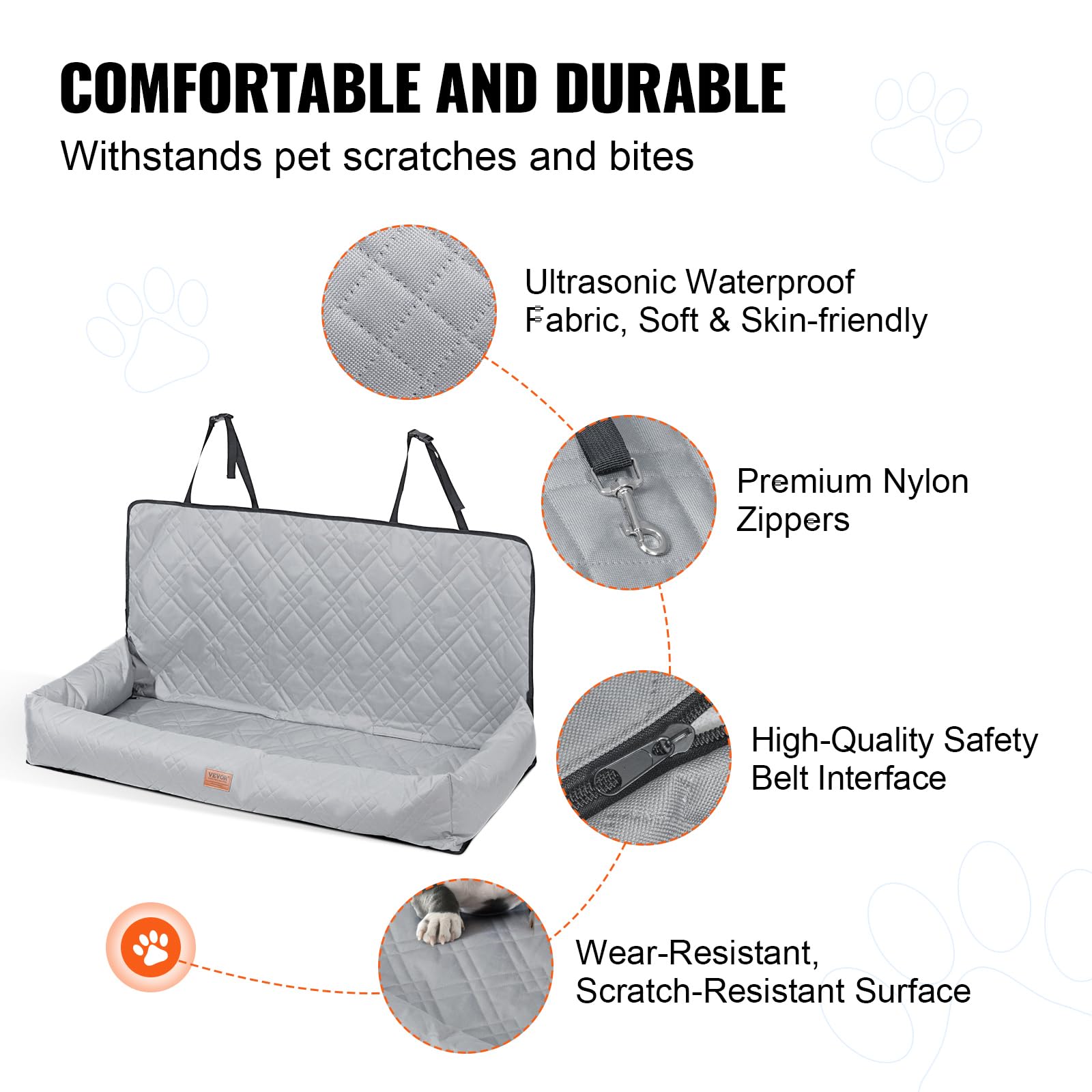 Caisse Transport Chien Voiture Babenest Siège Auto Pour Chien, Très Stable, Avec Ceinture De Sécurité Pour Petits Chiens, Pliable, Lavable, Grande Capacité, Pour Siège Avant Et Arrière (M Tapis Voiture Chien