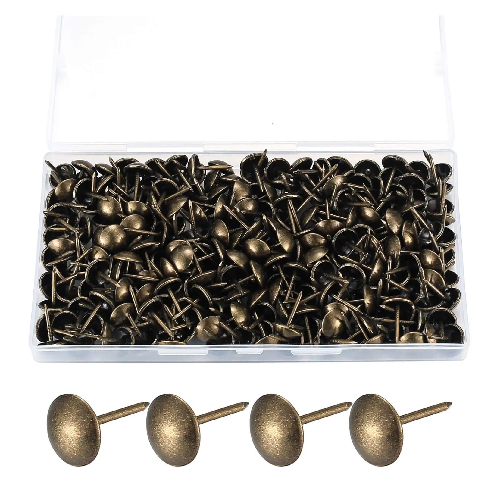 Vnakrny Black Round Upholstery Nails 100Pcs Upholstery Nails, Upholstery Tacks Pins, Furniture Decorative Thumbtacks, Antique Push Studs Pins, Drawing Picture(Black)