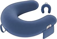 Heyife Crochet Reading Pillow - Ergonomic Lap Support for Gaming, Knitting, Bed Sofa Reading, Dark Blue Large Arm Rest