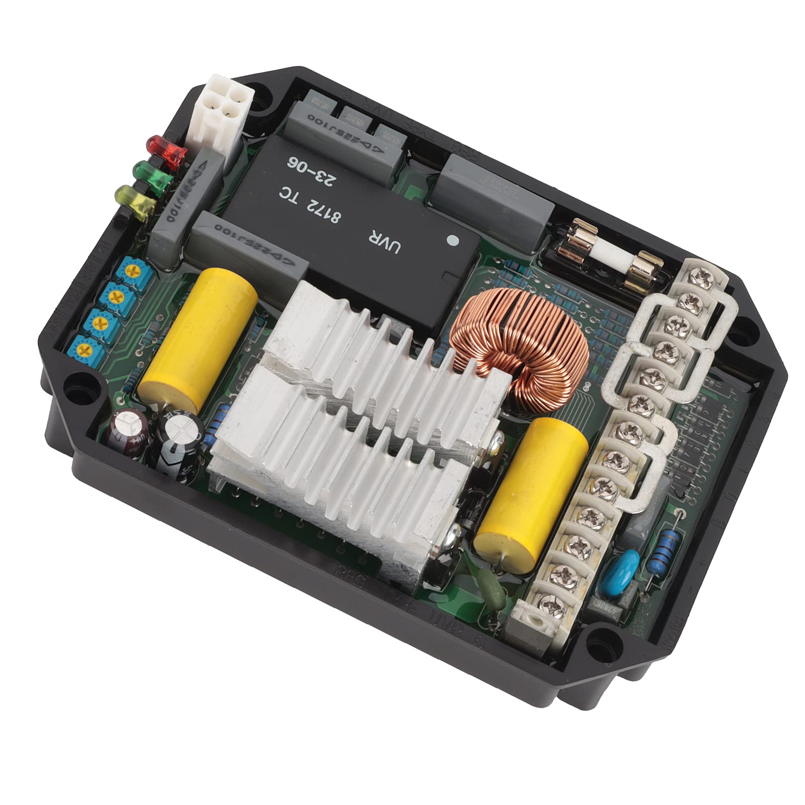 Regolatore di tensione, protezione multipla UVR6 50/60Hz AVR Regolatore di tensione automatico di buona stabilità per generatori brushless