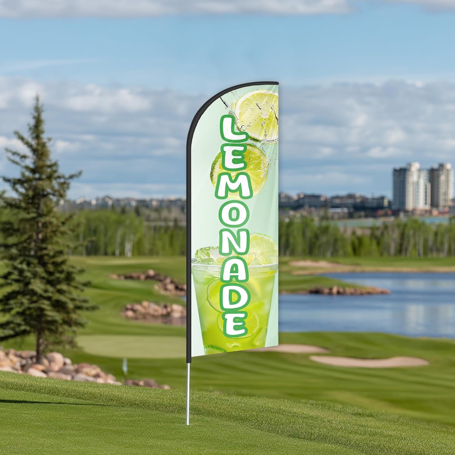 Lemonade Feather Flag for Business Advertising 6 FT Swooper Flag for Storefronts Retailers Shops Food Trucks Events and Fairs (Flagpole Not Included) - Image 4