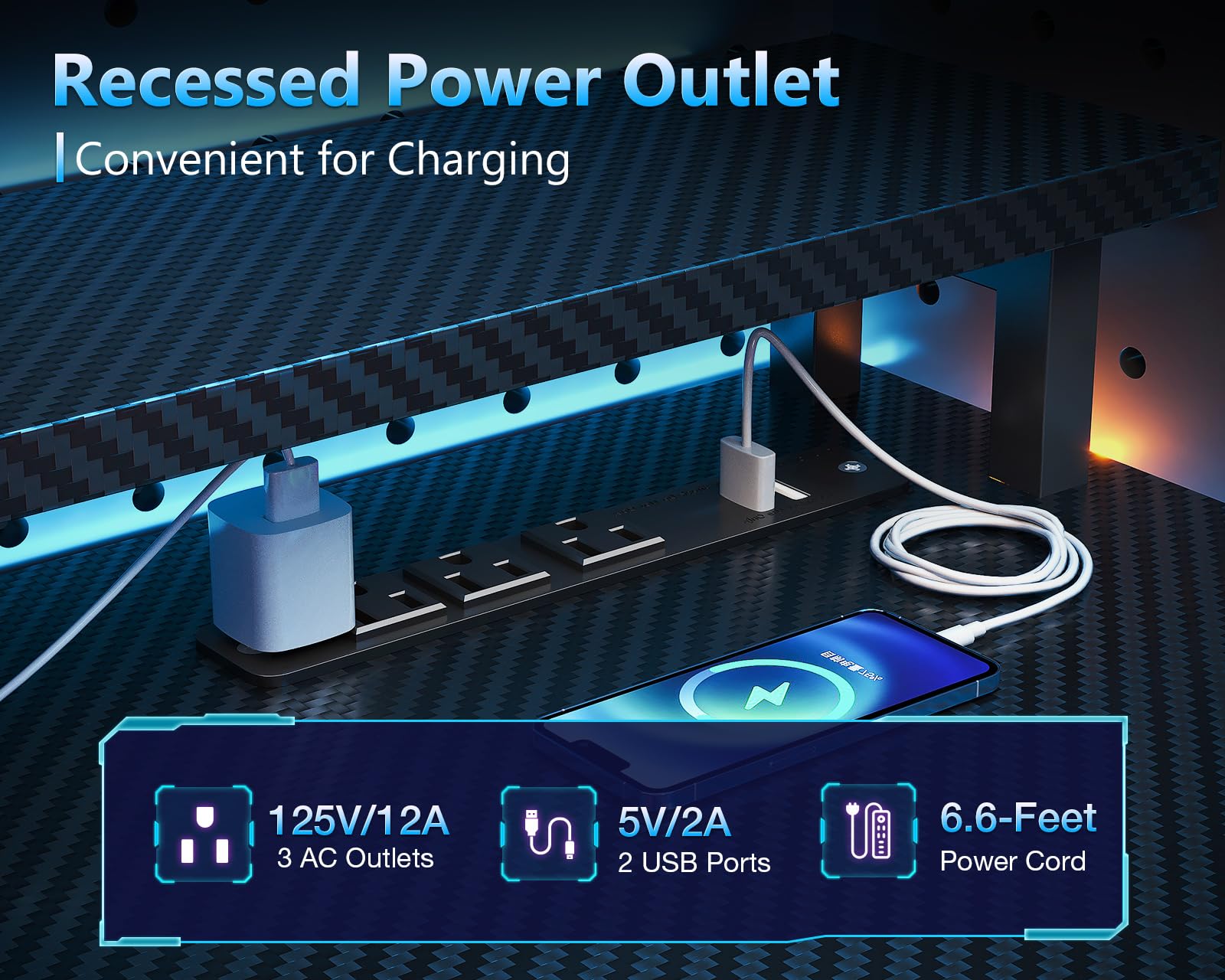 AODK 59 Inch Gaming Desk with USB Charging Ports & LED Light- Reversible Computer Desk with Storage Shelves & Monitor Stand, Modern Gamer Desk Table with Fabric Drawers & Side Hook, Carbon Fiber Pink