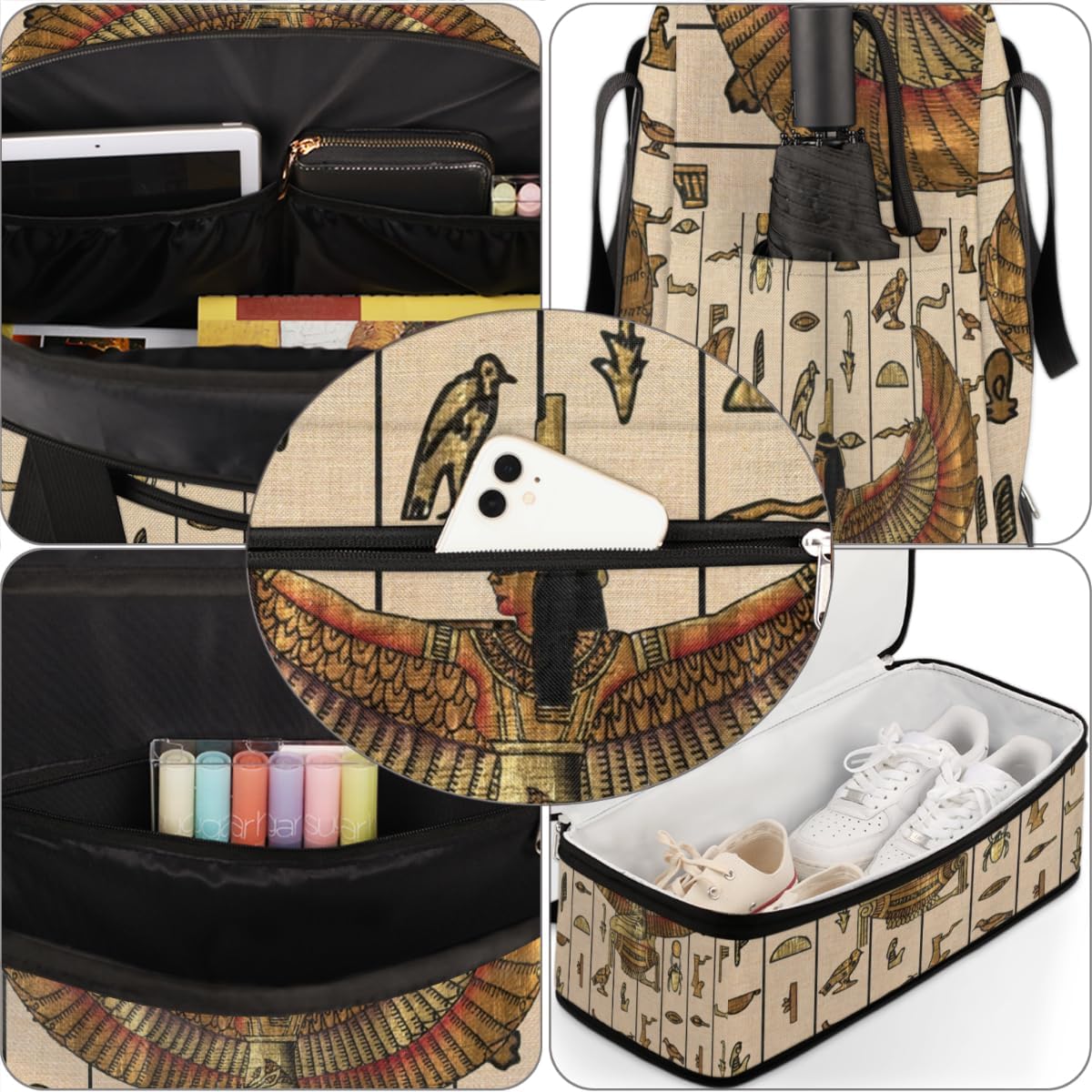 QsirBC Art Africa Theme Gym Bag for Women Duffle Tote with Shoes Compartment Men Weekender Duffel for Dance Travel Sports Swimming Overnight