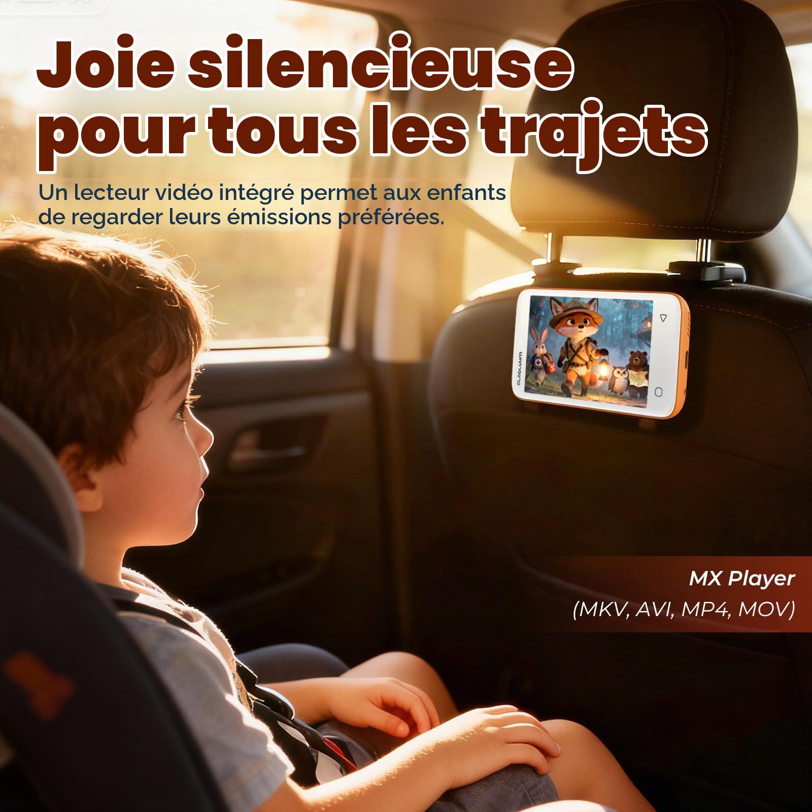 Lecteur MP3 96 Go avec Bluetooth 5.0 et WiFi, Lecteur de Musique Compatible Spotify, Audible, Amazon Music,Lecteur MP4 Android à écran Tactile 4 Pouces avec Son HiFi, Radio FM (Orange Cosmique)