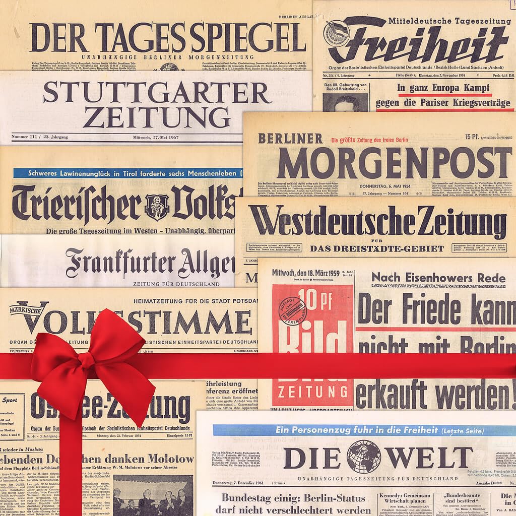 Geschenkidee Goldene Hochzeit – Echte Original Zeitung genau vom Tag der Hochzeit – Historische Tageszeitung vom Wunschdatum – Persönliches Jubiläumsgeschenk