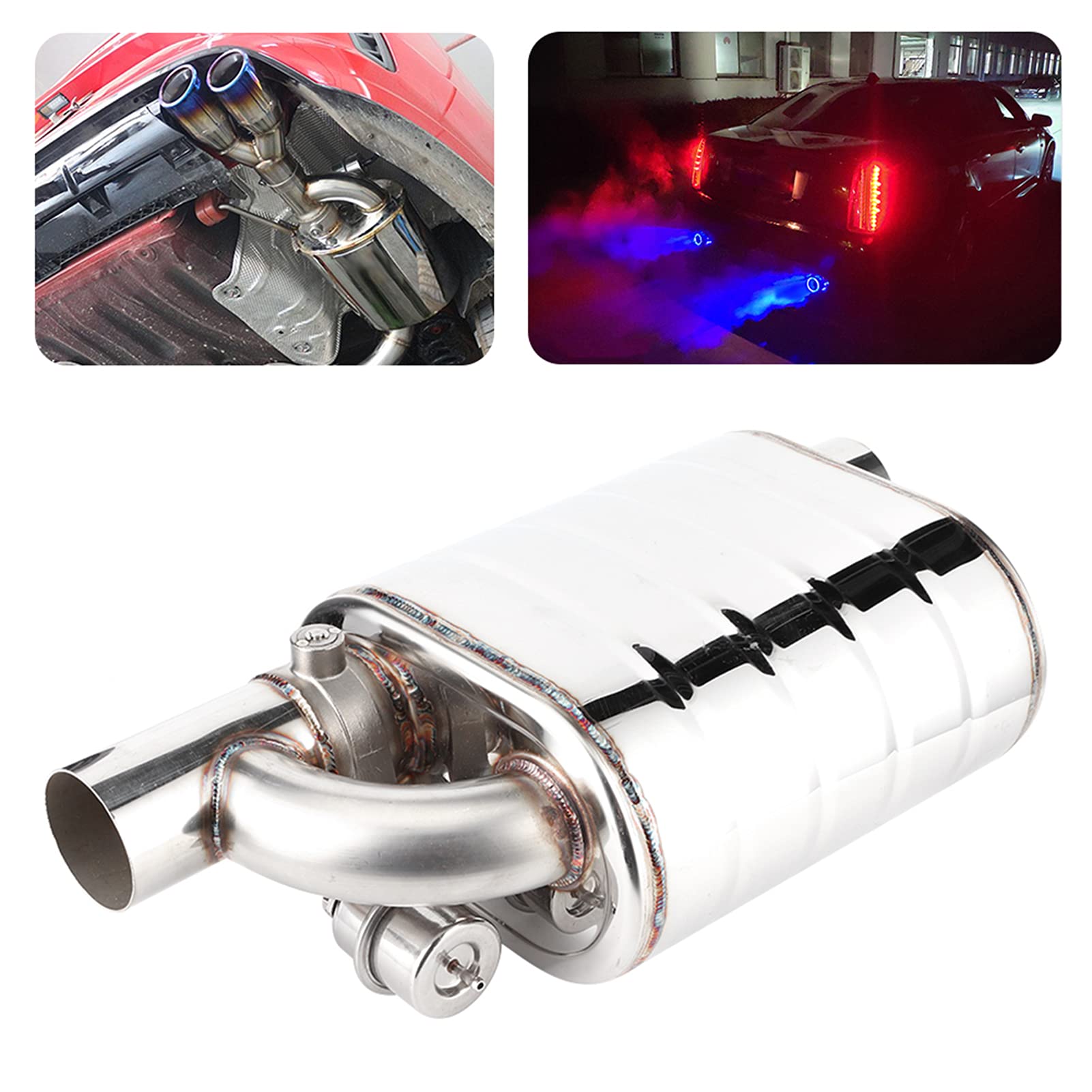 Bomba de Vacío de Escape, Válvula de Escape Eléctrica Universal para Automóvil de 63 Mm Dispositivo de Puerto Remoto de Acero Inoxidable Tubo de Bomba de Vacío Silenciador Variable