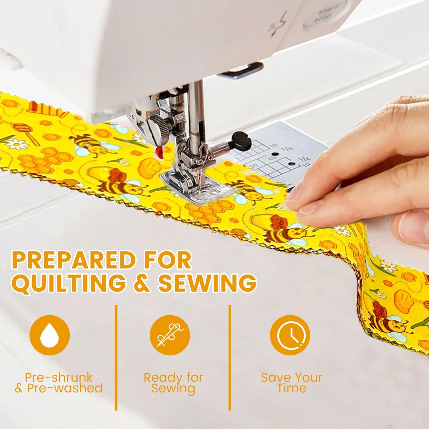 80 Precut Bees Strip Jelly Roll Fabric Strips for Quilting Clearance,16 Assorted Floral Prints Cotton Quilting Fabric,2.5x20 Inch for Sewing & Jelly Roll Rugs & Spring Decor Gift