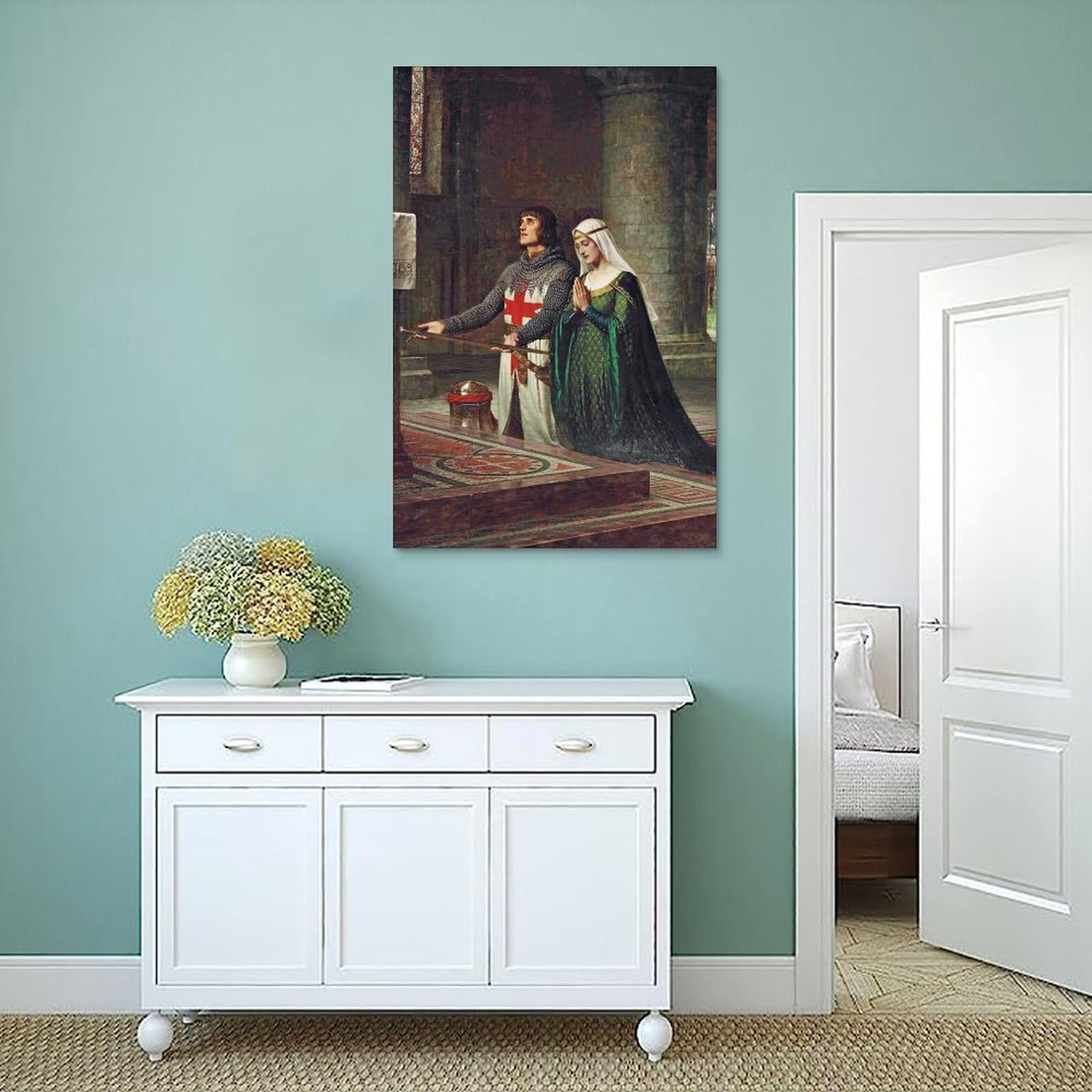 Tapisserie Murale "A Kiss" D'après Leighton - 31x38 Cm, à Suspendre | Neuf, Nettoyage à Sec