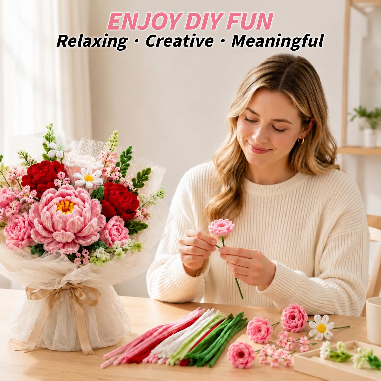 1000 PCS Pipe Cleaners Craft, 50 Colors Chenille Stems, 20 Stems Per Color | Soft & Flexible, Easy to Shape for DIY Flowers, Animals, Classroom Crafts, School Projects and Holiday Decorations